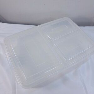 Tucker Serve & Store Container w/ lid Divided food clear Plastic Microwave vntge